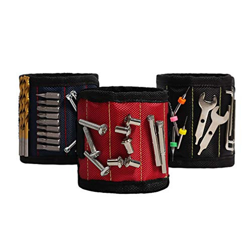 YINGYUE Magnetic Wristband Super Strong Magnets Holds Screws Tool Belt Magnetic Wristband for Holding Screws Nails Drill Bits Perfect Stocking Stuffer Gifts for Men