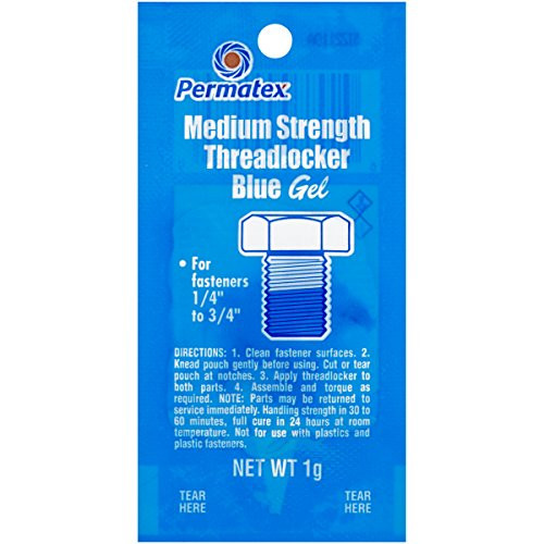 Permatex 09978 Counterman's Choice Medium Strength Threadlocker Blue- 1 g Pouch