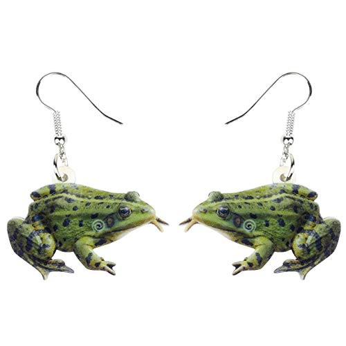 DUOWEI Classic Sitting Frog Earrings Acrylic Drop Dangle Jewelry for Women Ladies Teens Kids Party Gifts -Green- DUOWEI Classic Sitting Frog Earrings Acrylic Drop Dangle Jewelry for Women Ladies Teens Kids Party Gifts -Green-