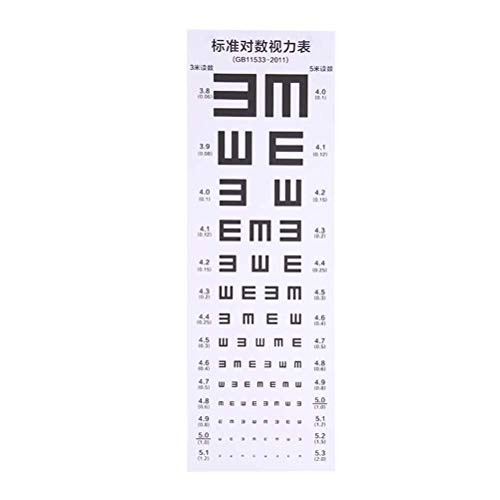 LAKIOMZ Standard Eye Chart E Waterproof Clear Visual Testing Chart for Home School