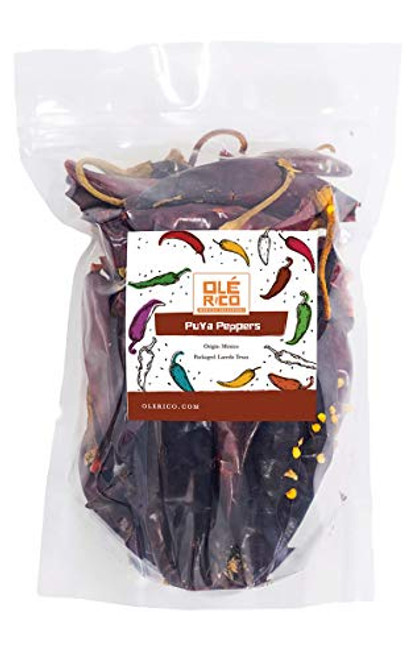 Dried Puya Chiles Peppers 4 Oz- Great For Mexican Food- Tamales- and Salsas - Mild To Medium Heat Whole Dried Chili Peppers- Packaged In Resealable Bag by Ole Rico Dried Puya Chiles Peppers 4 Oz- Great For Mexican Food- Tamales- and Salsas - Mild To Medium Heat Whole Dried Chili Peppers- Packaged In Resealable Bag by Ole Rico