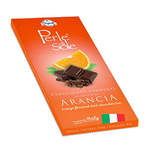 Perle di Sole Orange Flavored Dark Chocolate Bar -3.43 Oz | 100 g-