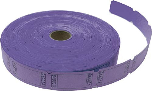 Tacticai 2000 Purple Raffle Tickets -8 Colors Available- for Events- Entry- Class Reward- Fundraiser  and  Prizes -Single Roll - 2inch x 1inch Tickets - Blank- - Made in USA