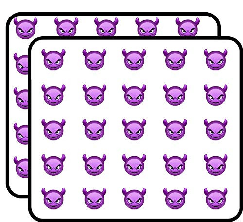 Purple Devil Emoji Sticker for Scrapbooking- Calendars- Arts- Kids DIY Crafts- Album- Bullet Journals 50 Pack