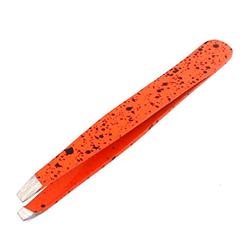 Precise Canada Orange  and  Black Slant Tweezers | Professional Stainless Steel Slant Tip Tweezer - The Best Precision Eyebrow Tweezers For Your Daily Beauty Routine
