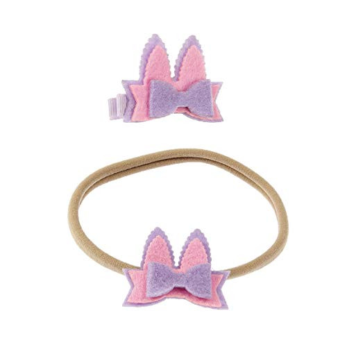 Baby Easter Nylon Headband Bunny Ear Hairband Girls Rabbit Ears Hair Band Bow JHE19 -Hairt Clips-A-