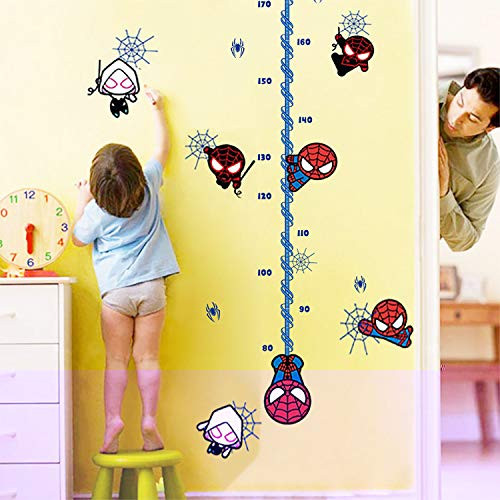 Feeke Spider-Man Height Growth Chart Kids Wall Decals- Peel and Stick 3D Removable Height Ruler Wall Stickers for Kids Nursery Bedroom Living Room