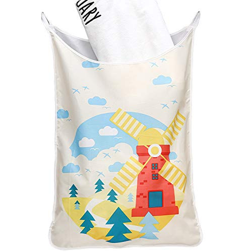 OCEANELLE Large Hanging Laundry Hamper Bag- Drawstring Closure Dirty Clothes Bag with 4 Door Hooks- Space Saving Laundry Basket for College- Closet- Behind Doors -1 Pack- OCEANELLE Large Hanging Laundry Hamper Bag- Drawstring Closure Dirty Clothes Bag with 4 Door Hooks- Space Saving Laundry Basket for College- Closet- Behind Doors -1 Pack-