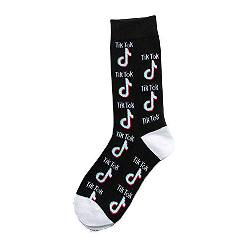 Tik tok socks music note socks party gift for Tik tok fans socks for Tik tok fans -black-