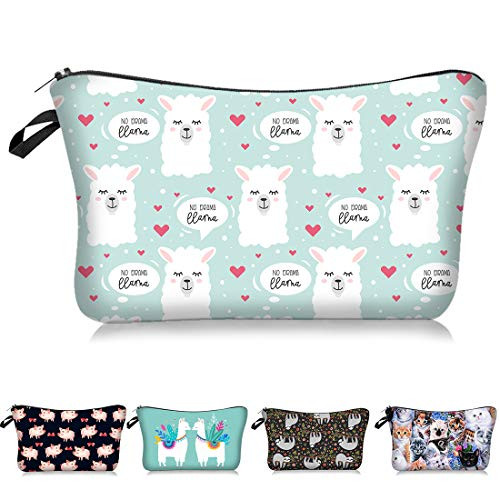 Alpaca No Prob Llama And Cactus Cosmetic Bag Makeup Bags-Small Makeup Pouch Travel Toiletry Organizer With Zipper For Women Girls Alpaca No Prob Llama And Cactus Cosmetic Bag Makeup Bags-Small Makeup Pouch Travel Toiletry Organizer With Zipper For Women Girls
