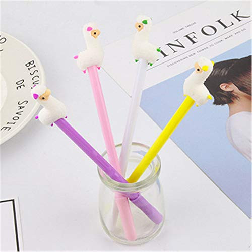 12 Pcs Cartoon Animal Alpaca Llama Gel Pen Neutral Pens For School Writing Office Supplies Kids Stationery Gift (B)