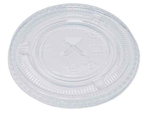 Crystal Clear PET Plastic Lids With Straw Slot for 12- 16- 20  and  24 oz. Cups -50- Flat Lids-