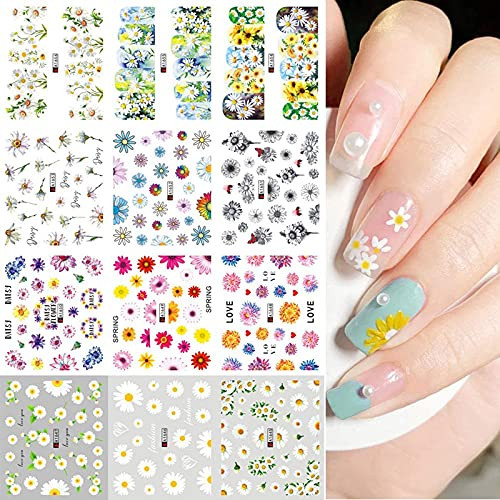 Daisy Nail Water Stickers Decals Sunflower Nail Art Sticker Foil Transfer Summer Nail Art Decorations Watermark Small Daisies Flower Designs Stickers Nail Tattoo Manicure Tips Decoration 12PCS Daisy Nail Water Stickers Decals Sunflower Nail Art Sticker Foil Transfer Summer Nail Art Decorations Watermark Small Daisies Flower Designs Stickers Nail Tattoo Manicure Tips Decoration 12PCS