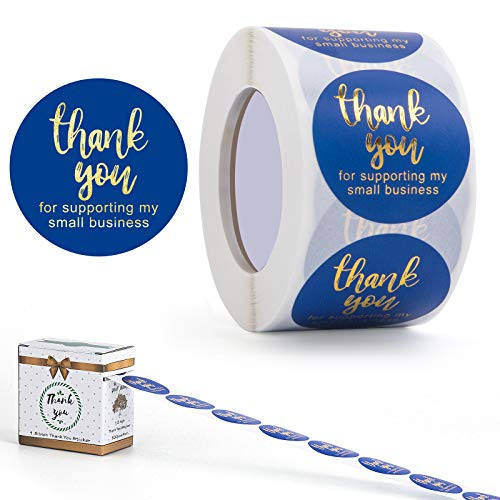 Thank You Stickers- Thank You for Supporting My Small Business Stickers- Round Labels for Golden Font-Decorative Sealing Stickers for Wedding- Party-1.5 inch 500 Labels Per Roll Thank You Stickers- Thank You for Supporting My Small Business Stickers- Round Labels for Golden Font-Decorative Sealing Stickers for Wedding- Party-1.5 inch 500 Labels Per Roll