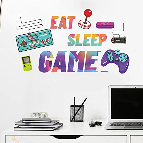 CHengQiSM Game Wall Stickers Wall Decal Vinyl Removable Art Decor Eat-Sleep-Game Wall Mural Peel and Stick Gamer Decals for Kids Children Boy Bedroom Playroom Nursery Wall Decoration CHengQiSM Game Wall Stickers Wall Decal Vinyl Removable Art Decor Eat-Sleep-Game Wall Mural Peel and Stick Gamer Decals for Kids Children Boy Bedroom Playroom Nursery Wall Decoration