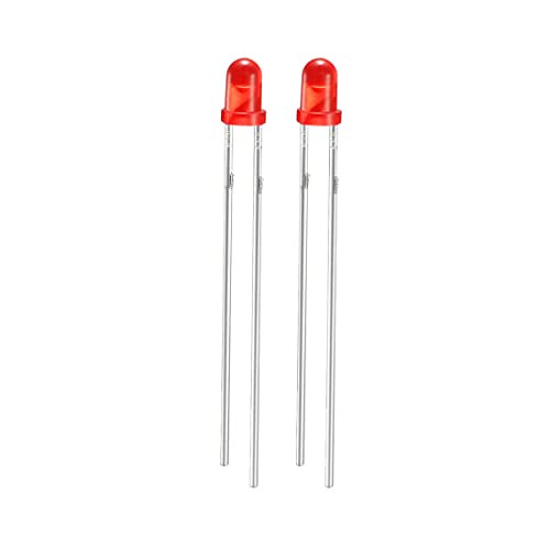 uxcell 3mm LED Diode Lights - 10pcs Red Lights Diodes DC 1.8-2V Bulb Lamps Light Emitting Diode