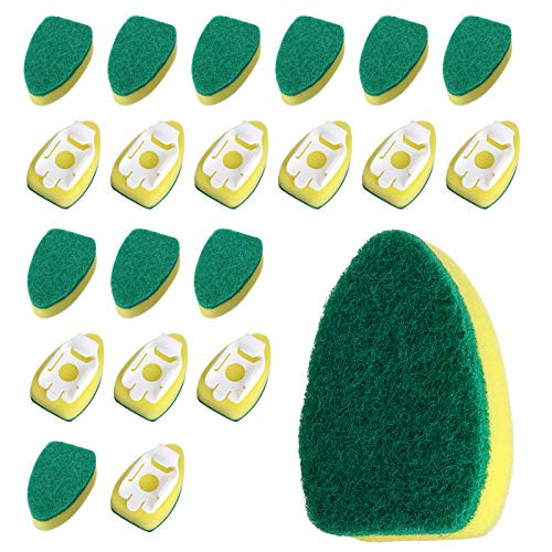 Dishwashing Wand Sponge-LIUMY- Kitchen Scrubber Sponge with 20 Refill Heads- Estropajo-Household Cleaning Sponges for Washing Bowl- Pot- and Sink Dishwashing Wand Sponge-LIUMY- Kitchen Scrubber Sponge with 20 Refill Heads- Estropajo-Household Cleaning Sponges for Washing Bowl- Pot- and Sink