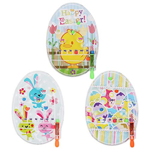 Konsait Maze Puzzle Pinball Game- Set of 3 Easter 3D Magic Maze Puzzle with Handheld Pinball Games- Brain Teaser Game Learning Education Puzzle Toys Easter Basket Fillers School Prizes for Kids