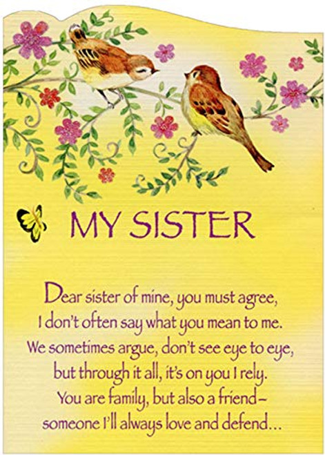 Designer Greetings Two Birds on Branch Yellow Background Die Cut Z-Fold Birthday Card for Sister Designer Greetings Two Birds on Branch Yellow Background Die Cut Z-Fold Birthday Card for Sister
