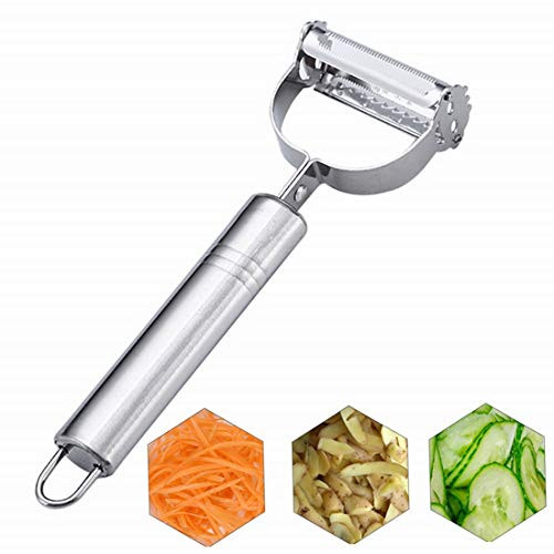 Vegetable Peeler- Fruit Peeler-  Potato Peelers for kitchen- Apple Peeler Ultra Sharp- Julienne SlicerPlusSerrated Peeler 2-Blades Multi-function Carrot Potatoe Cucumber Y Slicer. Gift Box