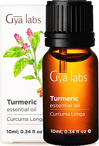 Gya Labs Turmeric Essential Oil for Pain Relief and Skin Care - Topical for Sore Muscles- Dry Skin and Balance Uneven Skin Tone - 100 Pure Therapeutic Grade Turmeric Oil for Aromatherapy - 10ml