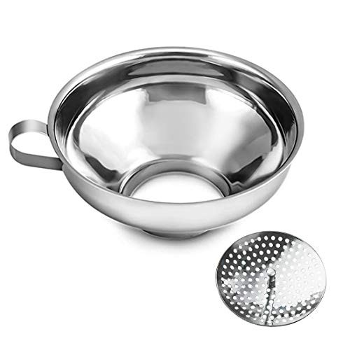 Wide Mouth Canning Funnel with Strainer- Stainless Steel Kitchen Funnels for Wide and Regular Mason Jars- 5.8 Inch Large Food Canning Funnel Set Wide Mouth Canning Funnel with Strainer- Stainless Steel Kitchen Funnels for Wide and Regular Mason Jars- 5.8 Inch Large Food Canning Funnel Set