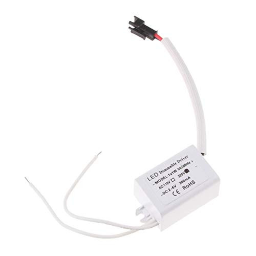 D DOLITY DC 2-6V 1x1W 300mA LED Light Dimmable Driver AC Power Supply for Downlight