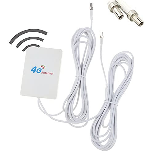 4G LTE 3G/GSM Antenna Panel Mimo TS9 Antenna Booster Dual Connector High Gain 28dBi WiFi Signal Booster Amplifier Antenna for Huawei Mobile Hotspot 4G LTE Router Cellular Gateway Modem E3276s E3272