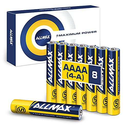 Allmax AAAA -4-A- Maximum Power Alkaline Batteries -8 Count-  Ultra Long-Lasting E96 MN2500 LR61 Battery- 5-Year Shelf Life- Leak-Proof- Device Compatible  Perfect for Surface and Stylus Pens -1.5V-