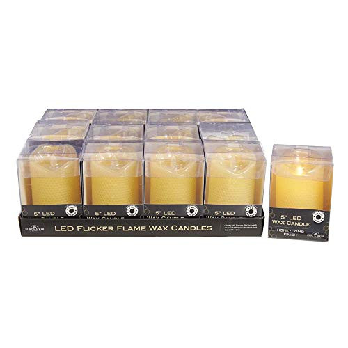 Kurt S. Adler 5-Inch LED Honeycomb Flicker Flame Battery-Operated Candle- Multi