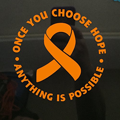 Orange Awareness Ribbon Choose Hope Window Decal -Kidney Cancer- Kidney Disease- Lukemia- Melanoma- Multiple Sclerosis- Skin Cancer- Orange Awareness Ribbon Choose Hope Window Decal -Kidney Cancer- Kidney Disease- Lukemia- Melanoma- Multiple Sclerosis- Skin Cancer-