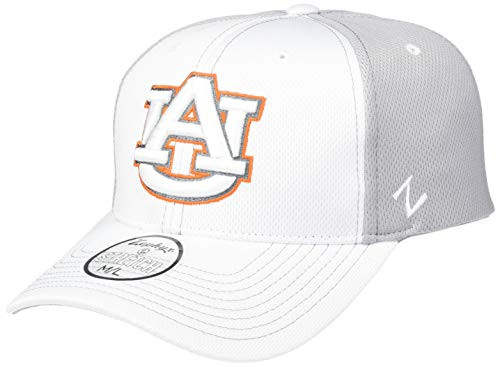 NCAA Zephyr Auburn Tigers Mens Yeti Performance Hat- Small- White/Grey