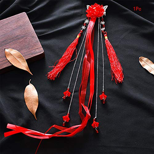 DAWEIF 1Pc/2Pcs Antiquity Chinese Hanfu Flowers Hair Comb Tassel Hair Clips Girls Kids Headwear Hair Accessories-23- DAWEIF 1Pc/2Pcs Antiquity Chinese Hanfu Flowers Hair Comb Tassel Hair Clips Girls Kids Headwear Hair Accessories-23-