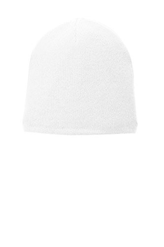 Port  and  Company Unisex-adult Fleece-Lined Beanie Cap CP91L -White OSFA