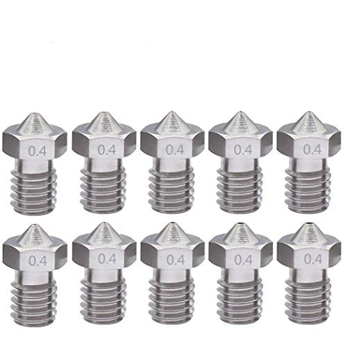 10PCS 3D MK8 Print Nozzle 0.4mm Printer Thread Extruder Parts 1.75mm Filament Head Stainless Nozzle Extruder
