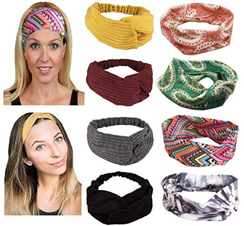 FABCANT Vintage Criss Cross Twisted Knot Head Wrap Hair Band Elastic Tie Dye Headbands Turban Cotton Stretch Headbands Cute Boho Headbands for Women FABCANT Vintage Criss Cross Twisted Knot Head Wrap Hair Band Elastic Tie Dye Headbands Turban Cotton Stretch Headbands Cute Boho Headbands for Women