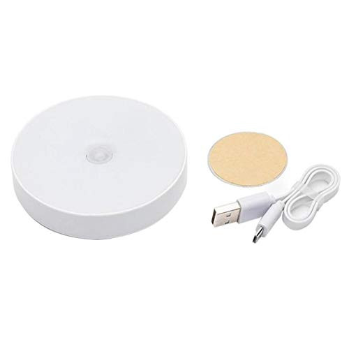 LED Motion Sensor Night Light- 6-Lights Human Body Induction Cabinet USB Rechargeable Warm Lamp for Staircase- Hallway- Wardrobe- Closet- Chiristmas Gift-|-