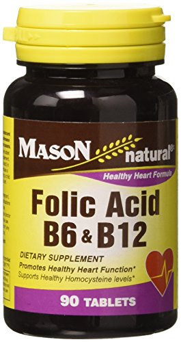 Mason Natural Folic Acid- B-6  and  B-12 - 90 Tablets