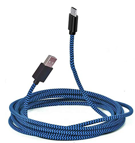 PS4 Controller Charger Cable 3FT- 2Pack Braided PS4 Charger -Updated Micro USB Fast Charging Cord- Compatible for Playstation 4- PS4 Slim/Pro- Xbox One S/X Controller- Android Phones Blue