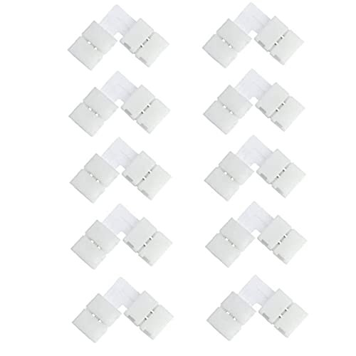 LED Strip Connector Adapter L Shape 2 Pin LED Light Corner Connecting Accessaries for 10mm SMD 050 3528 5630 2835 Single Color Light Strip 10PCS