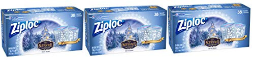Ziploc Freezer Bag- 1 Quart- 38 Count- Pack of 3 -114 Total Bags-- Featuring designs from Disneys The Nutcracker and The Four Realms