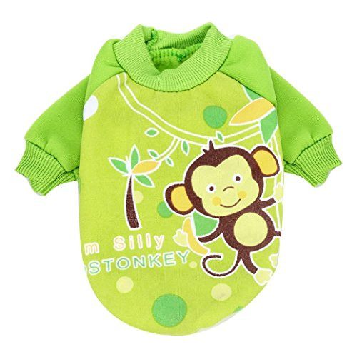 Howstar Puppy Cartoon Sweater- Cute Dog Pet Clothing Winter Warm T Shirt Apparel -M- Green- Howstar Puppy Cartoon Sweater- Cute Dog Pet Clothing Winter Warm T Shirt Apparel -M- Green-