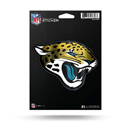 Rico Industries NFL Jacksonville Jaguars Die Cut Metallic StickerDie Cut Metallic Sticker, Blue, 5.75 x 7.75-inches