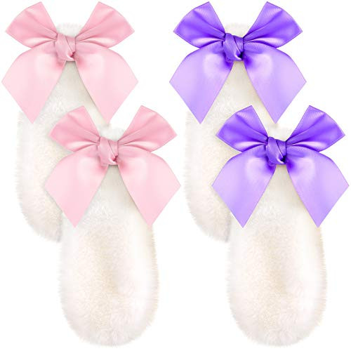 2 Pairs Lolita Bunny Ears Bow Hairpins- Hair Clip Rabbit Plush Lop Ears Ribbon Bowknot Hairpin Lolita Animal Ears Headpieces Bunny Costume Cosplay Hair Accessories for Women Girls- Pink and Purple Bow 2 Pairs Lolita Bunny Ears Bow Hairpins- Hair Clip Rabbit Plush Lop Ears Ribbon Bowknot Hairpin Lolita Animal Ears Headpieces Bunny Costume Cosplay Hair Accessories for Women Girls- Pink and Purple Bow
