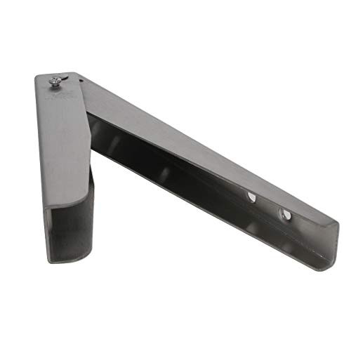 MroMax 1Pcs Folding Bracket 8 inch 200mm for Shelves Table Desk Wall Mounted Support Collapsible Long Release Arm Space Saving Stainless Steel Silver