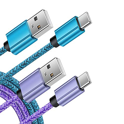 Type C Charger Cable USB C Cables Fast Charging Power Phone Charger Cord 6ft 2Pack Compatible for Samsung Galaxy Note 21 20-S21Plus/ S21 Ultra/S20 Plus/S20 Ultra S10 S9 A10e A11 A20 A21 A51 A50 A71 A01