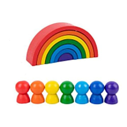 LotCow Rainbow Stacking Building Blocks-Wooden Rainbow Game Construction Building Toys Set-Preschool Toy Educational Jigsaw for Toddlers LotCow Rainbow Stacking Building Blocks-Wooden Rainbow Game Construction Building Toys Set-Preschool Toy Educational Jigsaw for Toddlers