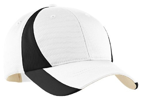 Sport-Tek Men's Dry Zone Nylon Colorblock Cap OSFA White/Black