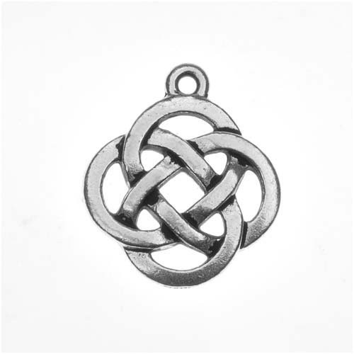 TierraCast Fine Silver Plated Pewter Celtic Knot Open Pendant Charm 20mm -1-