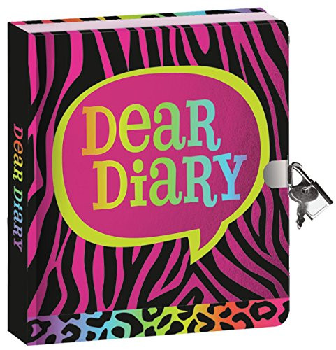 Peaceable Kingdom Animal Print Diary - Shiny Foil Cover with Lock and Key and Lined Pages